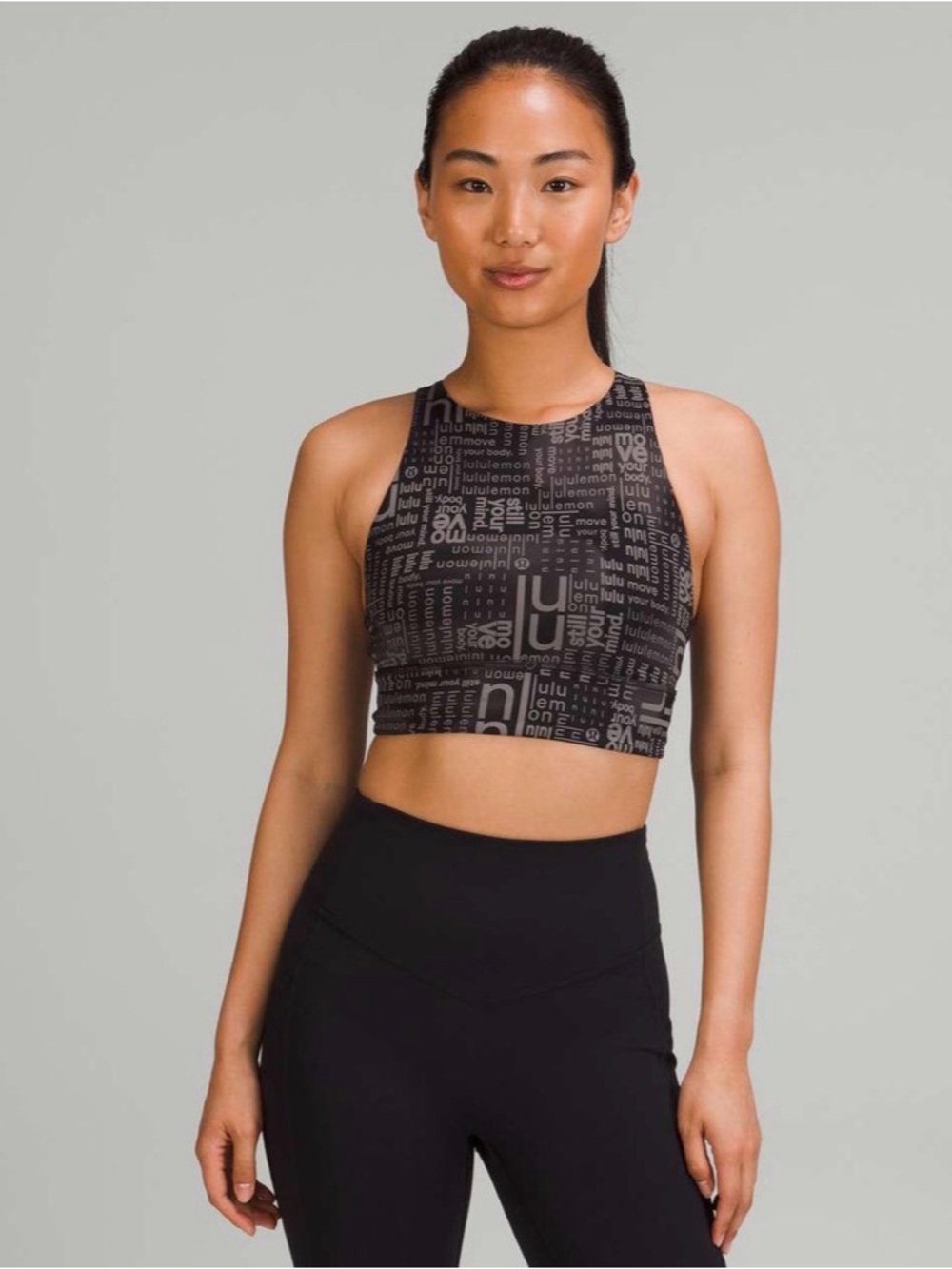 lululemon athletica Black Graphic High-Neck Sports Bra size 6